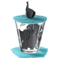 Leonardo Children's Drinking Glass Set: Elephant Cup Saucer & Lid Bambini Photo