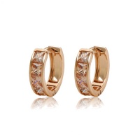 Kandy Rose Champagne Huggie Earring 18K Gold Plated Photo