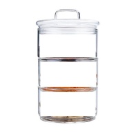 Kitchen 1200ml 3-layer Borosilicate Glass Jar Photo