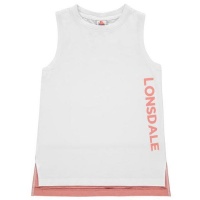 Lonsdale Junior Girls Layer Vest - White/Pink - Parallel Import Photo
