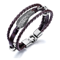 Leather Wing Anchor Male Bracelet Photo
