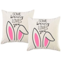 PepperSt - Scatter Cushion Cover Set - Some Bunny Loves You Photo