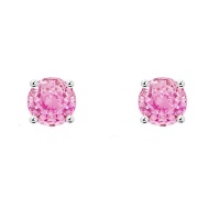 Stella Luna Round Stud earrings - made with Swarovski Pink crystal Photo