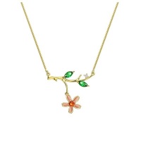 Minufly Gold Plated Flower Branch Pendant Necklace Photo