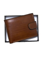 Fino Italian Top Grain Genuine Leather Bifold Wallets In Gift Box-Brown Photo