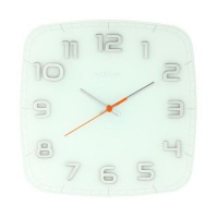 NeXtime 30cm Silent Movement Glass Square Wall Clock - Classy Square Photo