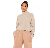 I Saw it First - Ladies Stone High Neck Slouchy Jumper Photo