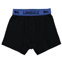 Lonsdale Junior Boys 2 Pack Boxers - Blue/Black Photo
