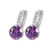 Kandy Rose Violet Elegant Silver Earrings Photo
