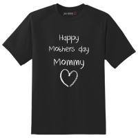 Just Kidding Kids "Happy Mothers Day Mommy" Short Sleeve T-Shirt -Black Photo