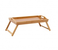 Foldable Bamboo Wood Serving Bed Breakfast Laptop Table with Folding legs Photo