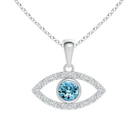 Stella Luna Evil Eye Necklace with Swarovski Aquamarine Crystal Photo