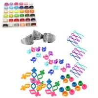 Finger Thimbles Ring Sewing Set with Thread Holders 88 piece Photo