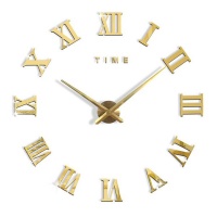 Modern DIY Wall Clock Roman Numerals - Gold Photo