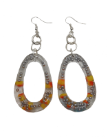 Designs by Ilana Clear Resin Earrings with Silver and Neon Detail Photo