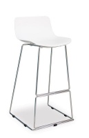 Vega Bar Seat Chair/Stool For Indoors White Chrome base Photo