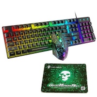 Olive Tree-T6 Ergonomic Wired Mechanical Feel Backlit Gaming Keyboard Mouse Photo