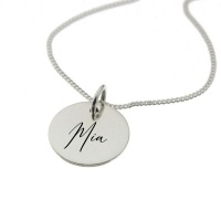 ""Mia" Personalised Engraved Necklace in Sterling Silver" Photo