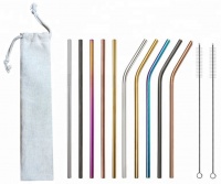 Switched For Life Rainbow Reusable Stainless Steel Drinking Straws - 12 Piece Set Photo