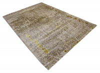 Decorpeople Modern Polyester Rug in Beige White and Gold Photo
