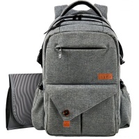 MLTK Designs Large Double Storage Baby Backpack - Grey Photo