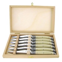 André Verdier Laguiole Classique Steak Knive Set in Lidded Wooden Box Photo