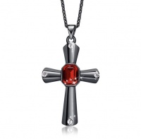 Lucid Stunning Cross Pendant Necklace With Genuine Swarovski Crystals Photo