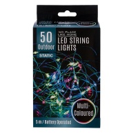 String Lights - Outdoor - Multi-Coloured - 5 m - 50 LED - 10 Pack Photo