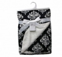Mothers Choice Baby Blanket - "Black with Fancy Print" Photo