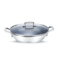 FIG 30cm Non Stick Stainless Steel Paella Pan with Glass Lid Photo