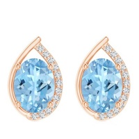 Civetta Spark Teardrop earring - Swarovski Aquamarine Crystal Rosegold Photo