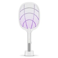 USB Rechargeable Dual-Use Mosquito Swatter Fly Bug Killer Lamp Racket Photo