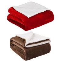 Sweet Home 2 Pieces Value Pack.Super Soft Sherpa Blanket Available on both sides Photo