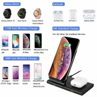 2-in-1 Wireless Charging Station Dock for iPhone 11 Pro/Airpods-Black Photo