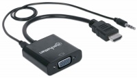 Manhattan HDMI Male to VGA Female with Audio Optional USB Micro-B -Black Photo