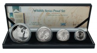 SA Mint 2003 Big 5 Rhino Proof Silver Set from the 2oz Silver to 1/4oz Photo