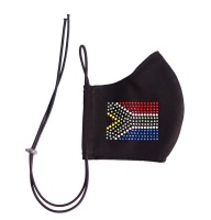 Crystalize South African Flag 3 Ply Reusable Mask with Swarovski Crystals Photo