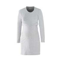 Hannah Grace Grey Long Sleeve Breastfeeding Hospital Nightie / Day Dress Photo