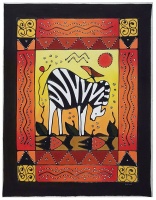 Zawadi Original wall décor fabric painting Zebra Textured design Photo