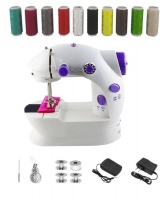 Beginners portable sewing machine and 9 pieces cotton Photo
