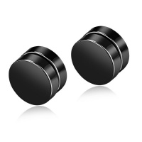 Men's Black Magnetic Stud Earrings Photo