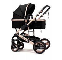 Belecoo Baby Stroller 2" 1 Foldable Pram Black Photo