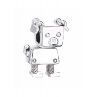 Lucid 925 Silver Charm - Bobby Bot Dog Robot Pendant - For Charm Bracelet Photo