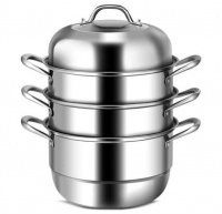 32cm - Stainless Steel Steamer 3-Layer Steamer Cooking & Soup Pot With Lid Photo
