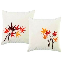 PepperSt – Scatter Cushion Cover Set – Maple Leaves Photo