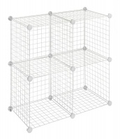 Fine Living Wire Convenient Cube Cabinet - White - 4 Piece Photo