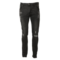 Lee Cooper Mens Skinny Black Ripped Jeans - Charcoal Wash Photo