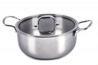 TISSOLLI TriPly Stainless Steel Casserole With Lid - 24cm with Glass Lid Photo