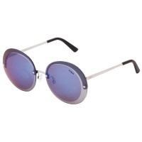 Lespecs Rimless Oval Ladies Sunglasses - Silver Metal Photo