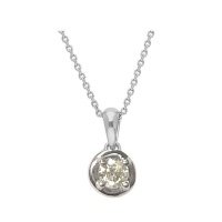 SCJ Genuine Round Diamond 0.14ct Tube Pendant & Chain - 925 Sterling Silver Photo